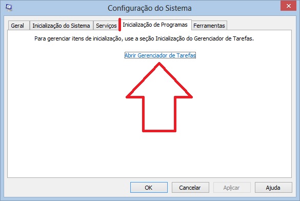 inicialização de programas do windows 8 em notebook
