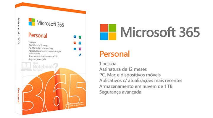 Pacote Office Microsoft Office 365 Personal assinatura 1 ano Word Excel Power Point