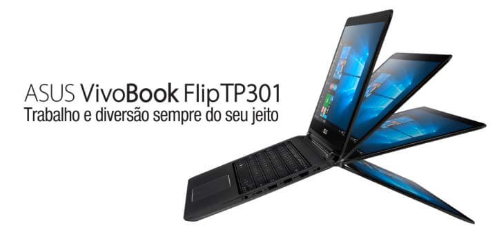 Notebook 2 em 1 Asus TP301UA-DW230T tela touch