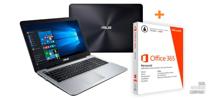 comprar Notebook Asus i5 X555UB-X250T + Office 365 incluso