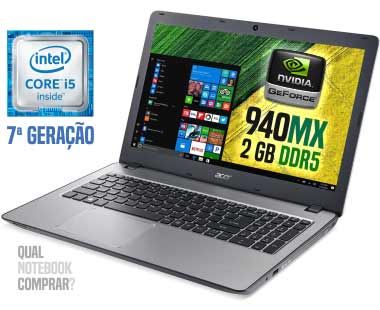 Notebook Acer F5-573G-50KS Core i5 setima geração 940mx