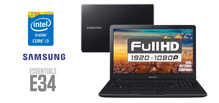 Notebook Samsung E34 NP300E5K-KF1BR full hd
