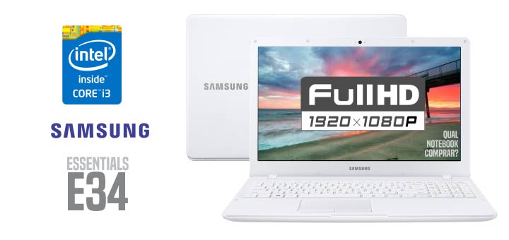Notebook Samsung Essentials E34 branco preço