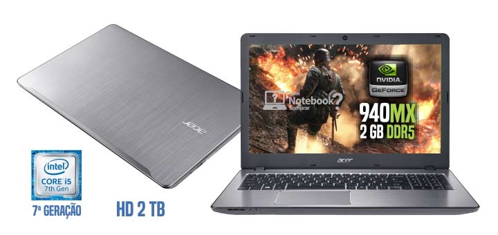 Notebook Acer Aspire F5-573G-519X core i5 setima geracao