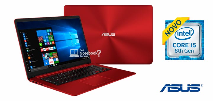 Asus Vivobook X510 vermelho com processador 8 geração