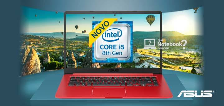 Notebook ASUS 2018 com processador 8ª geração Intel Core vermelho