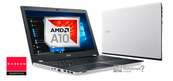 Notebook Acer E5-553G-T4TJ com processador AMD