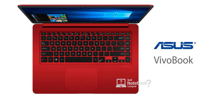 teclado do Asus Vivobook X510 notebook vermelho
