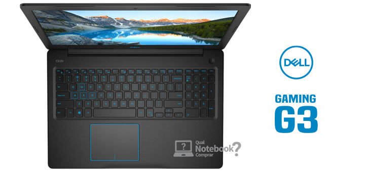 teclado do Notebook Dell Gaming G3-3579 detalhe azul