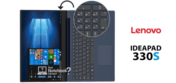teclado do Notebook Lenovo IdeaPad 330S com abertura 180
