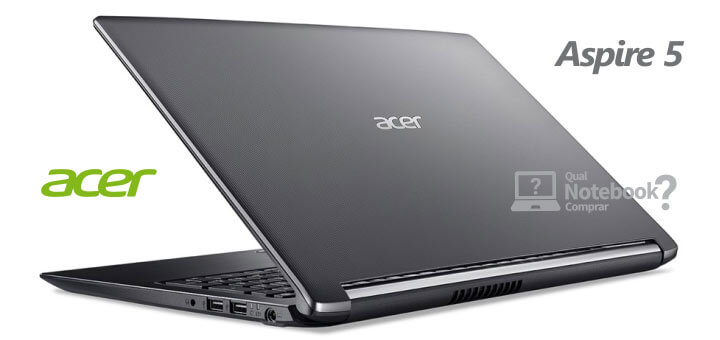 Notebook Acer Aspire 5 tampa cinza modelo A515-51G-C1CW Core i7 8º Ger RAM 12GB