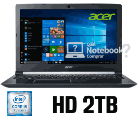 Notebook Acer A515-51-5440 Core i5 8GB HD 2TB 
