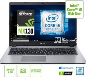 Notebook Acer Aspire 5 A515-52G-577T Core i5-8265U 8GB RAM 1TB GeForce MX130 Windows 10