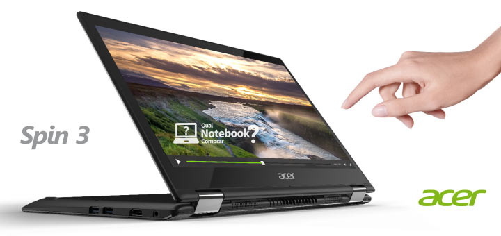 tela touchscreen do notebook Acer Spin 3 de 14 polegadas