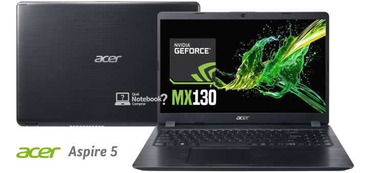 Acer A515-52G notebook com tampa preta