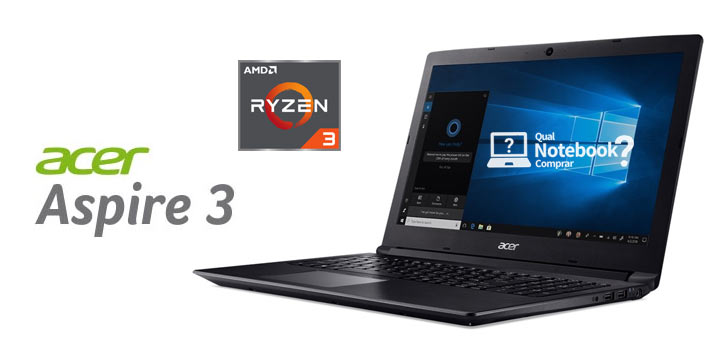 Acer Aspire 3 Notebook com processador AMD Ryzen 3