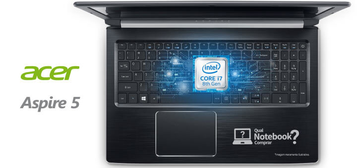 Notebook Acer Aspire 5 A515-51 com processador intel core i7 de oitava