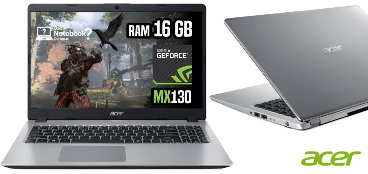 Notebook Acer Aspire 5 A515-52G-57NL Core i5-8265U 16GB RAM GeForce MX130 tela 15