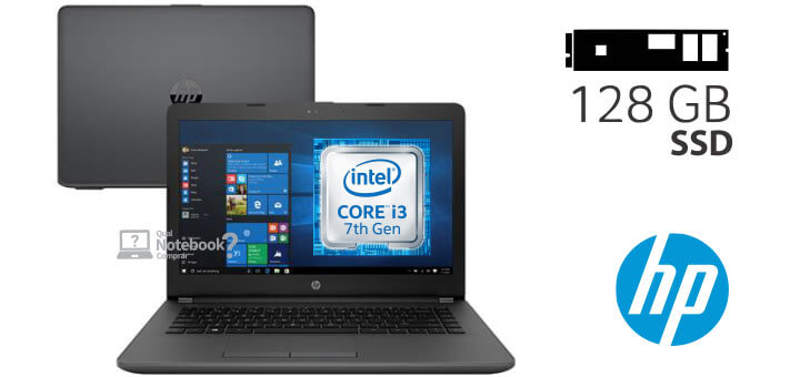 Notebook HP 246 G6 Core i3-7020U RAM 4GB de SSD 128 gb