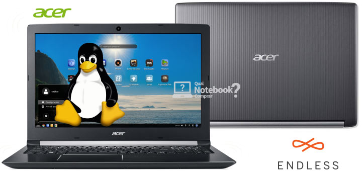 Notebook com linux endless OS da Acer série Aspire 5 A515