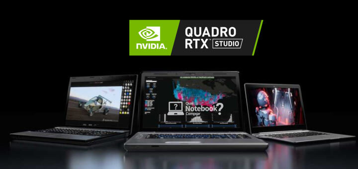 Notebooks Nvidia STUDIO para profissionais de criação NVIDIA Quadro RTX