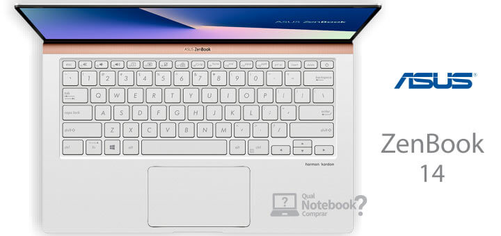 Teclado do Notebook Asus Zenbook 14 UX433FA com numberpad