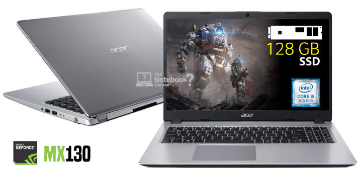 notebook Acer aspire 5 A515-52G-50NT com SSD 128 GB de fábrica