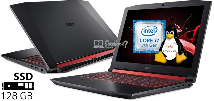 Notebook Acer Aspire Nitro 5 AN515-51-71A7 Intel Core i7 SSD 128GBGeForce GTX 1050 Full HD Endless OS