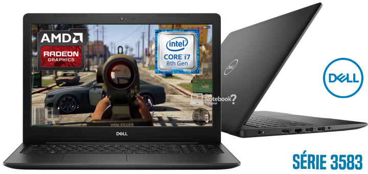 Notebook Dell Inspiron i15-3583-A30P Core i7 8GB 2TB 15,6” Placa de Vídeo AMD serie 3000
