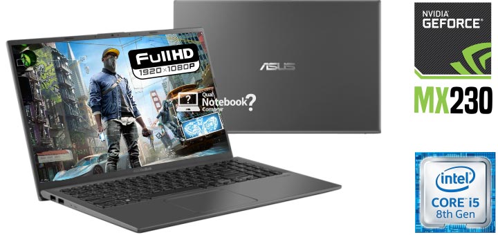 Asus VivoBook X512FJ-EJ225T Cinza Core i5 MX 230 Full HD IPS modelo com tela boa no Brasil