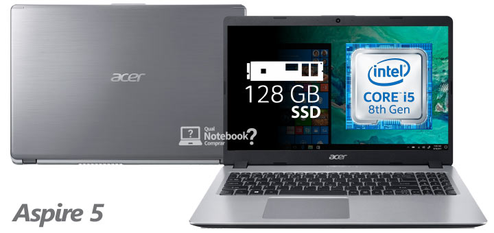 Notebook Acer Aspire 5 A515-52-56A8 core i5 com ssd