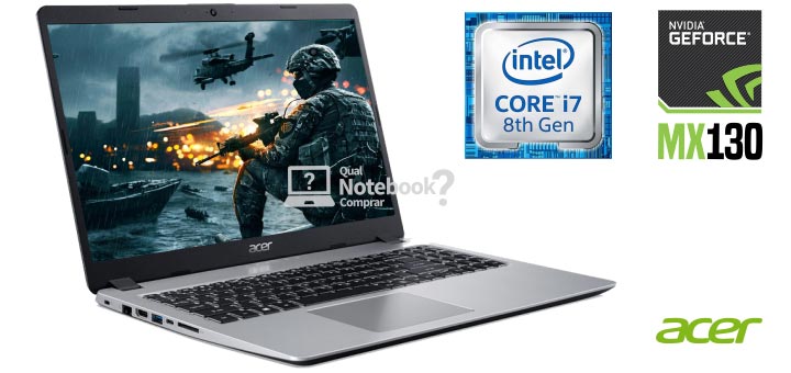 Notebook Acer Aspire 5 A515-52G-78HE Intel i7-8565U NVIDIA GeForce MX130