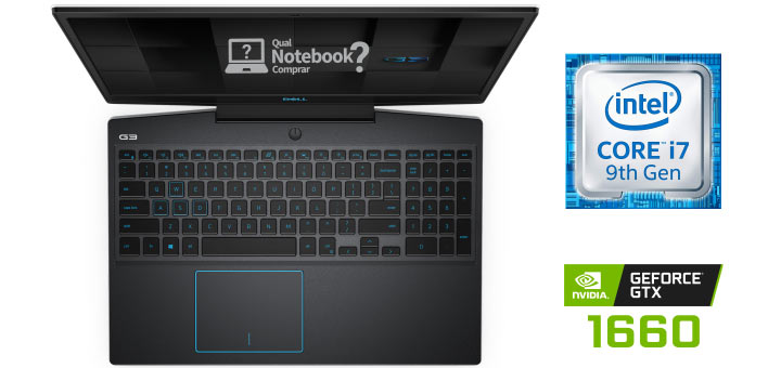 Notebook teclado iluminado Gamer Dell G3-3590-m30p Core i7 SSD GTX 1660