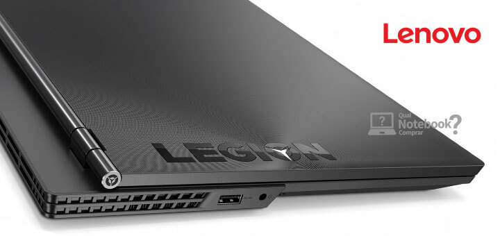 tampa e lateral do notebook Lenovo Legion Y540 gamer