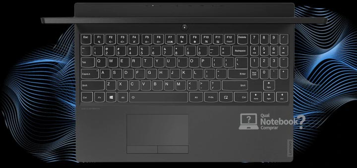 visão superior do teclado Lenovo Legion Y540 notebook brasil gamer