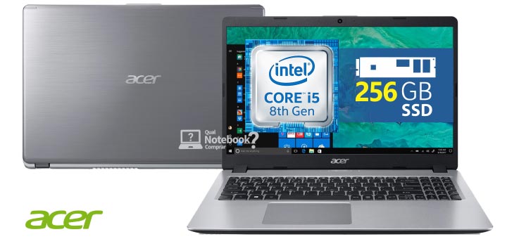 Notebook Acer Aspire A515-52-536H com core i5 com SSD de 256 GB de fabrica