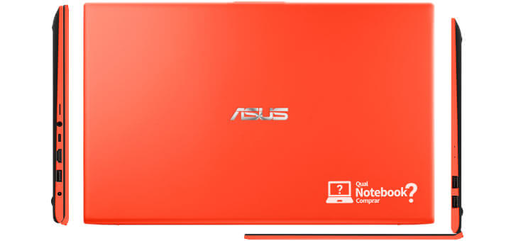 tampa e visão lateral do notebook coral asus Asus VivoBook 15 X512FA-BR