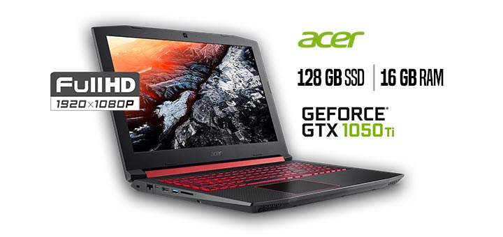 Acer Nitro AN515-52 Gaming Notebook (Intel Core i7-8750H, 8GB RAM,  128GB SSD 1TB HDD, NVIDIA GeForce GTX 1050 4G, 15.6