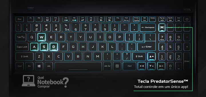 Acer Predator Helios 300 PH315-52-79MF teclado retroiluminado azul PredatorSense