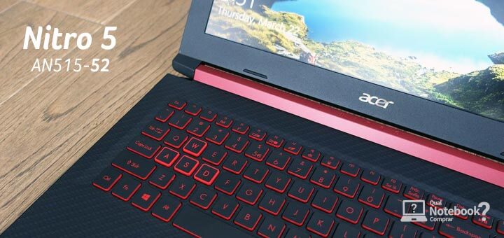 Notebook Gamer teclado iluminado Acer ASPIRE NITRO 5 AN515-52