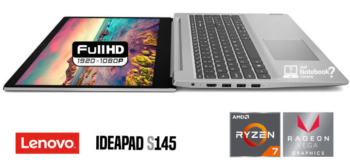 Notebook Lenovo S145 Ryzen 7 com tela Full HD no Brasil