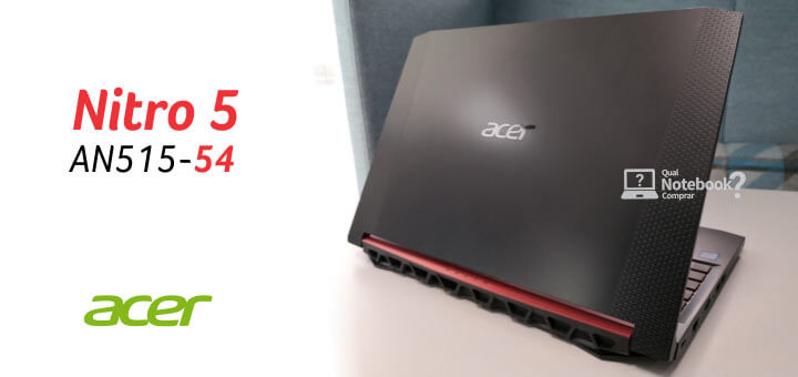 Notebook para jogos Acer Nitro 5 AN515-54 com processador 9ª geração intel core Brasil