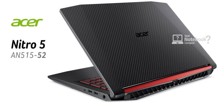 nova tapa do Notebook Acer NITRO 5 AN515-52 novo com oitava geração e SSD