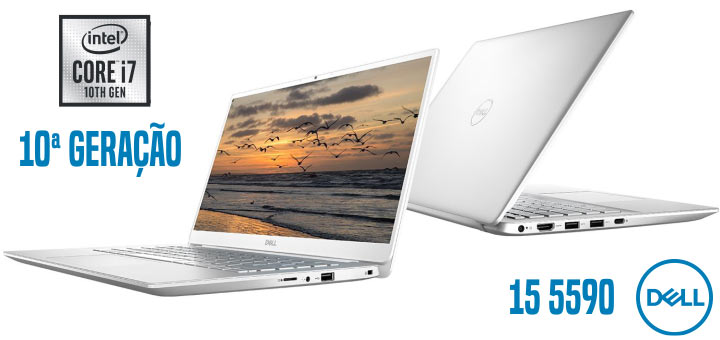 Notebook Ultrafino Dell Inspiron 5590 com processador intel core decima ger