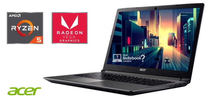 Notebook barato Acer Aspire 3 A315 Ryzen 5 2500U e AMD Vega 8