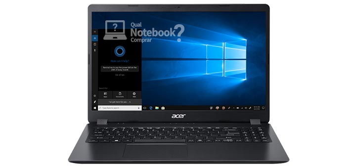 Acer Aspire 3 A315-54 Windows 10 tela visão frontal