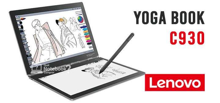 Conversível 2 em 1 com duas telas display E Ink Lenovo Yoga Book C930