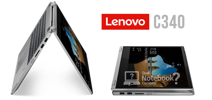 Notebook Lenovo Ideapad C340 conversível 2 em 1 touchscreen