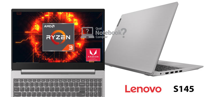 Notebook Lenovo Ideapad S145 com processador AMD Ryzen 3 no Brasil