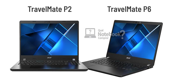 Acer TravelMate P2 e Acer TravelMate P6 comparativo visual